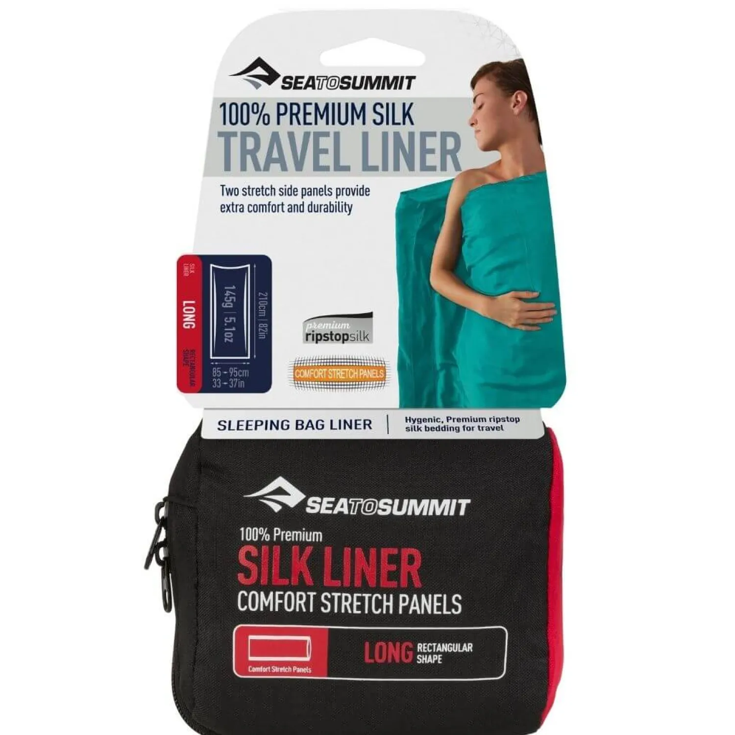 Store Sea To Summit Lagenpose - Silk Stretch Liner - Long - Rektangulaer