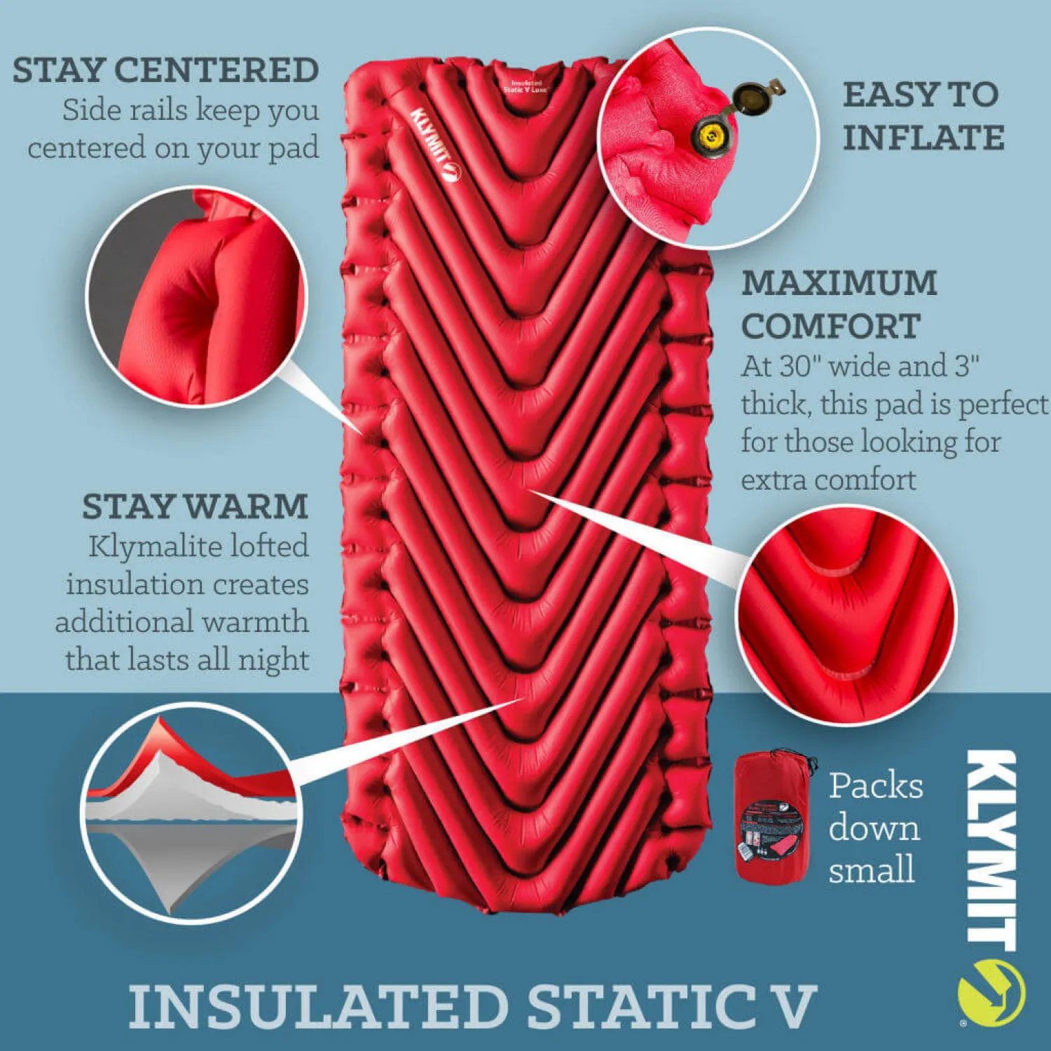 Cheap Klymit Liggeunderlag - Insulated Static V Luxe - Bred