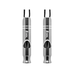 Store SOL Nodflojte - Metal Rescue Whistle - 2-Pak