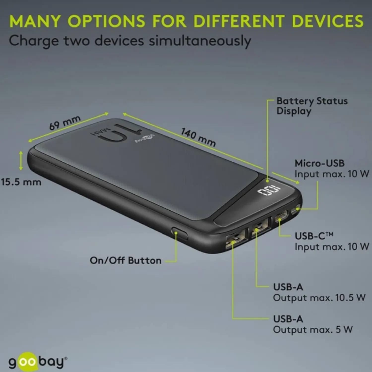 Best Sale Goobay Powerbank 10000Mah - Slimline