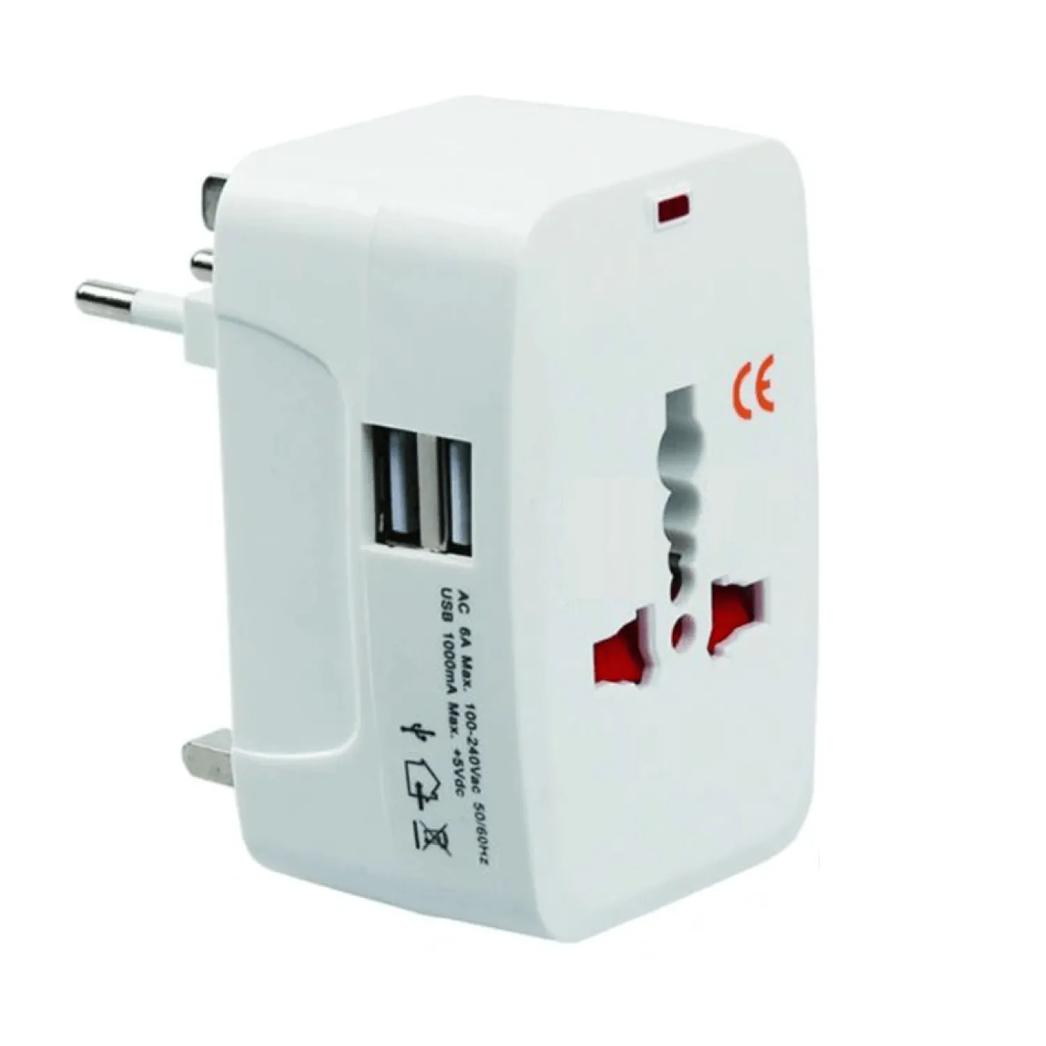 Store Aquipe Rejseadapter - Universal - 2 Usb Indgange