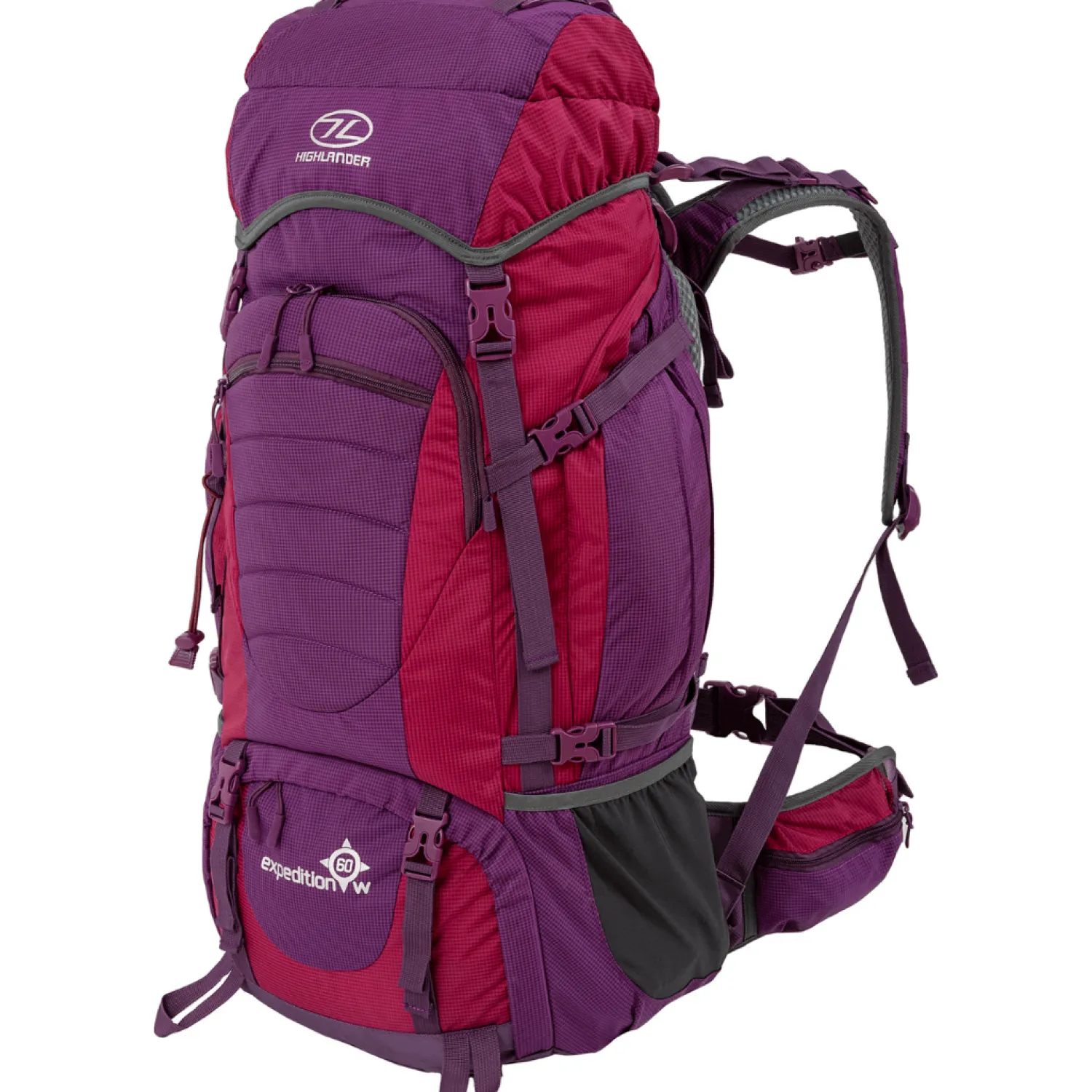 Store Highlander Rygsaek Til Kvinder - Expedition - 60 Liter - Lilla