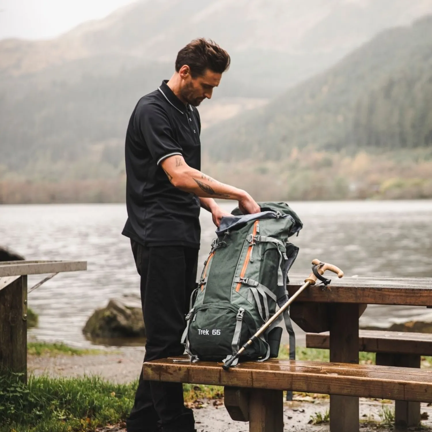 Online Trespass Trek Rygsaek - 66 Liter - Gron